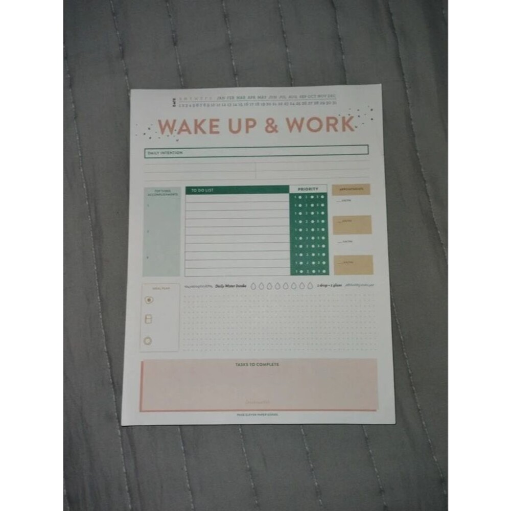 Fitness, meal, to do list, planner/tracker desk notepad